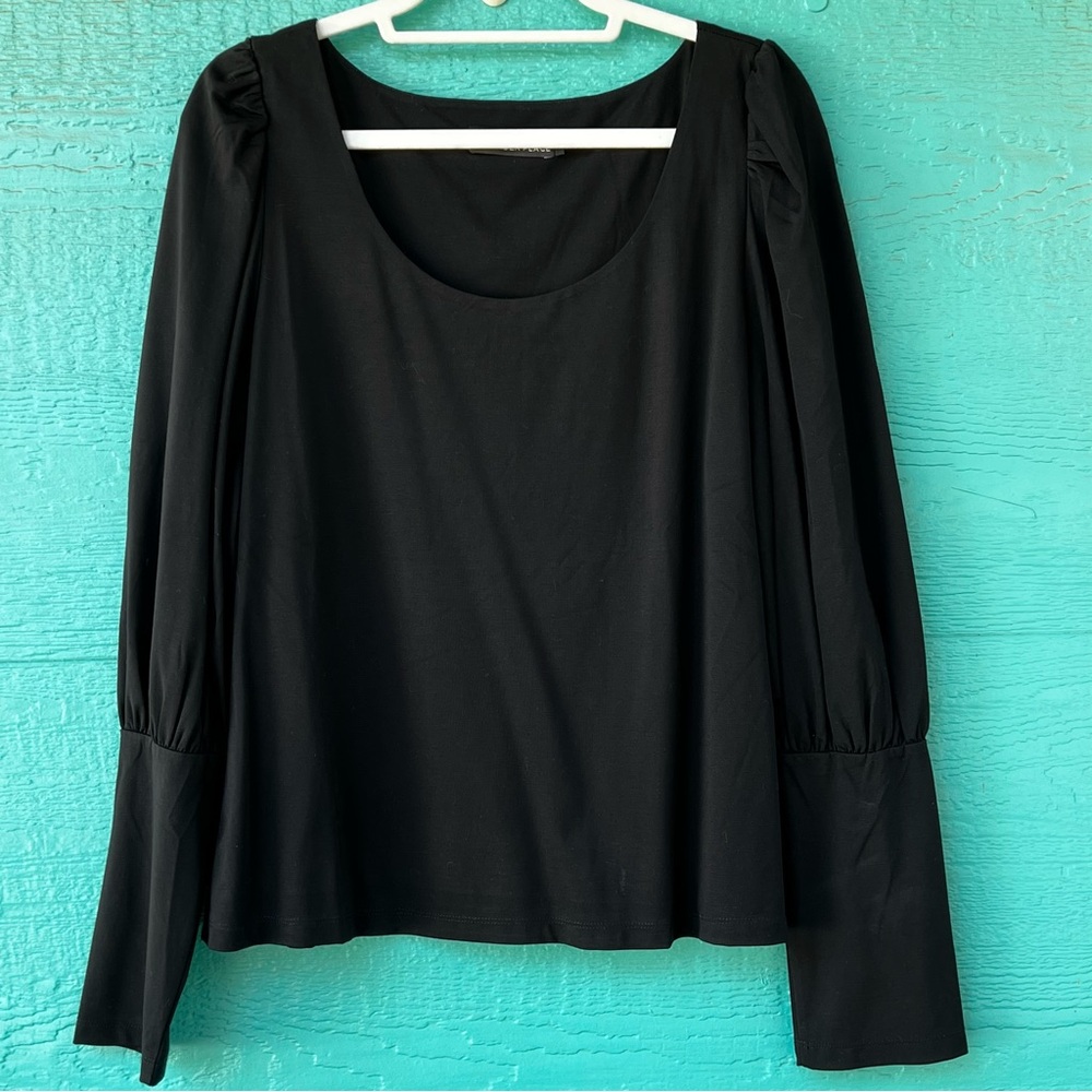 Tuckernuck Pomander Place Black Blouse Bishop Sleeves XL Lined - Picture 2 of 6